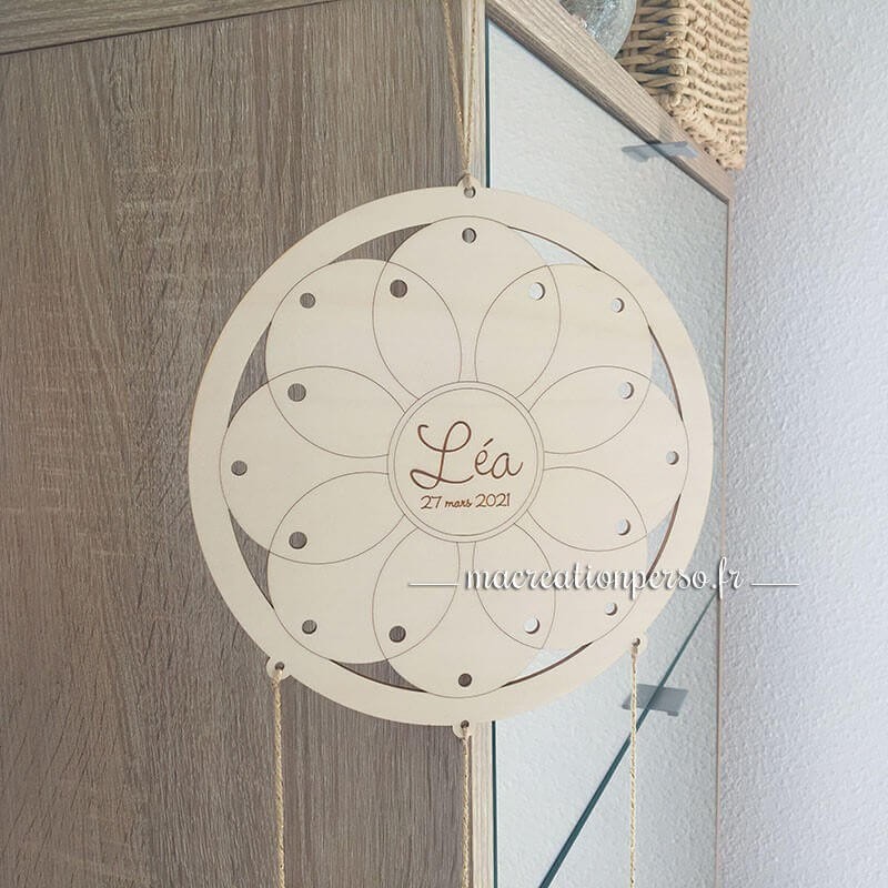 Attrape rêve prénom en bois personnalisé