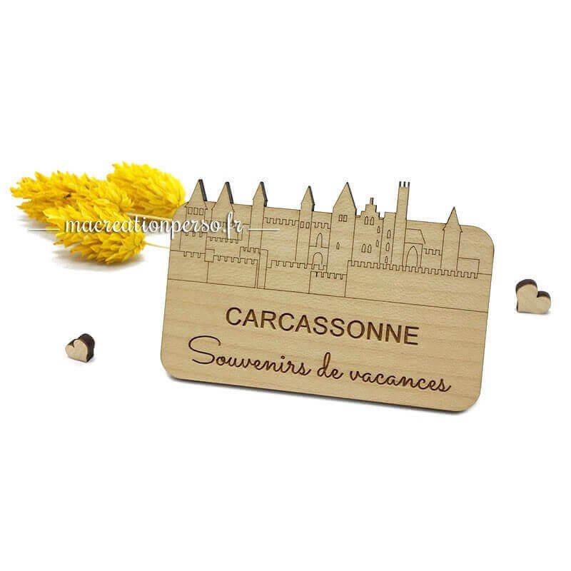 Magnet de la cité de Carcassonne en bois 