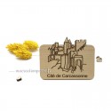 Magnet de Carcassonne en bois - Skyline Cité de Carcassonne