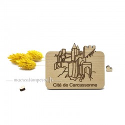 Magnet de Carcassonne en bois - Skyline Cité de Carcassonne