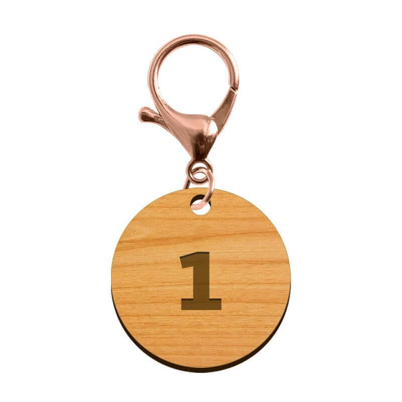Porte-clé en bois - Ballon de basket mousqueton rose
