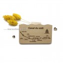 Magnet original en bois parcours canal du midi
