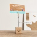Support photo logo gravé en bois