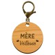 Porte-clé en bois personnalisé - Mère "veilleuse" - 45 mm mousqueton vieil or