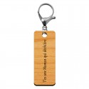 Porte-clef en bois personnalisable - T'es une Maman qui déchiiire" mousqueton argenté