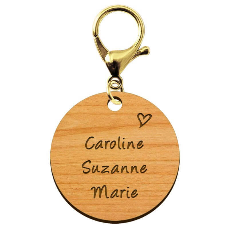 Porte-clé personnalisé en bois - Meilleure Maman du monde" - 45 mm mousqueton doré