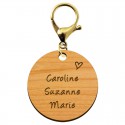Porte-clé personnalisé en bois - Meilleure Maman du monde" - 45 mm mousqueton doré