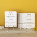 Menu gravé sur bois pour évènement mariage baptême ...