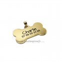 Médaille os en métal doré dimension 50 x 28 mm - Macreationperso