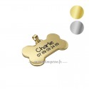 Deux couleurs médaille pour chien os en métal