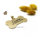 Médaille or chien acier inoxydable gravée Charlie