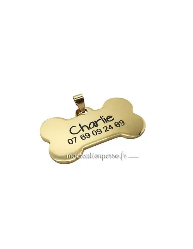 Médaille os en métal 50 x 28 mm - Macreationperso