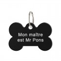 Médaille animaux en métal - Os noir 21 x 31 mm à personnaliser