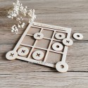 Jeu morpion bois personnalisable avec jeton croix et rond
