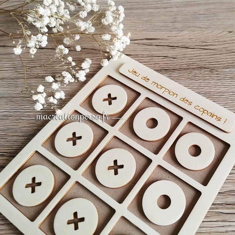 Jeux pour enfant en bois morpion personnalisé