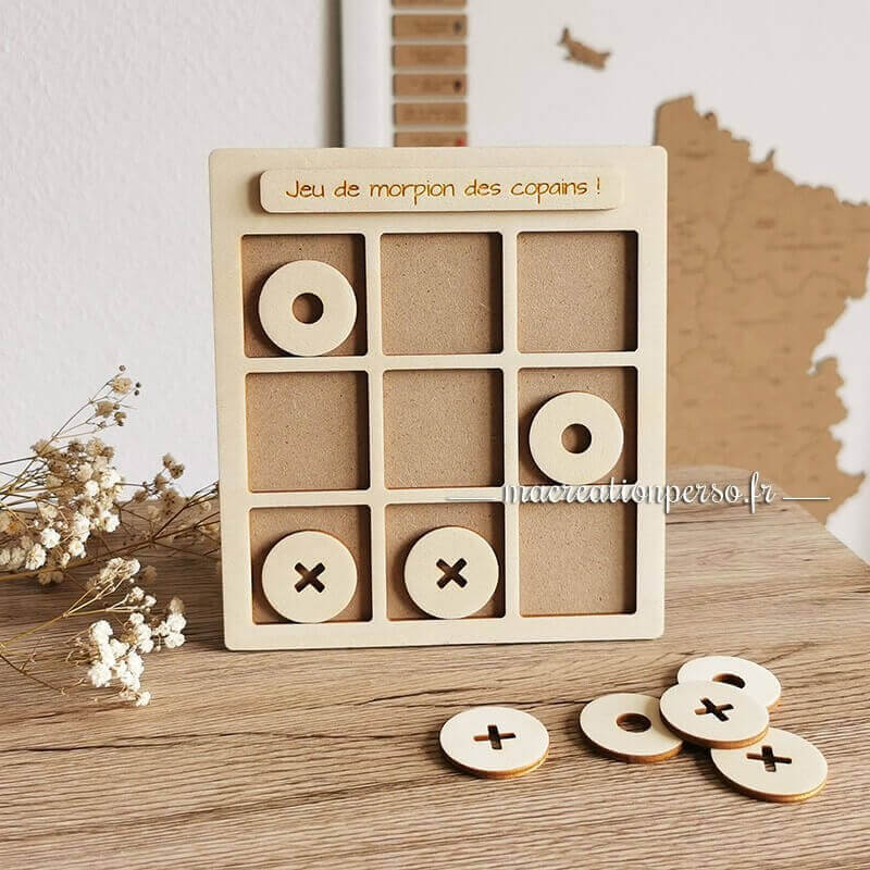 Jeu de morpion en bois fabiqué en France