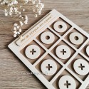 Jeu de MORPION en bois avec gravure laser