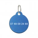 Médaille animal en métal ronde bleu 27 mm à personnaliser