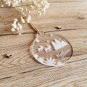 Boule de noël renne sapin flocon prénom personnalisée transparente