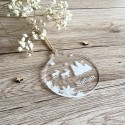 Boule de Noël Prénom en acrylique personnalisée transparente et Flocon de neige
