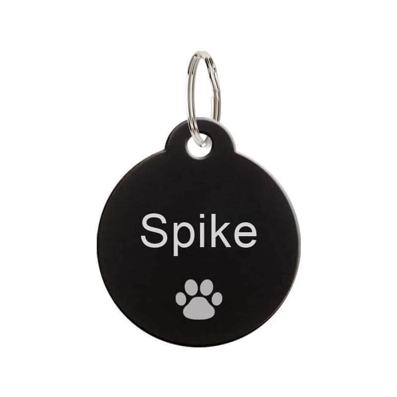 Médaille animaux en métal noire 27 mm  personnalisée