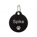 Médaille animaux en métal noire 27 mm  personnalisée