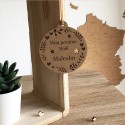 Boule de Noël premier noel gravé en bois