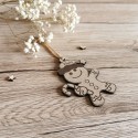 Décoration personnalisée bonhomme pain d'épice en bois avec Prénom 