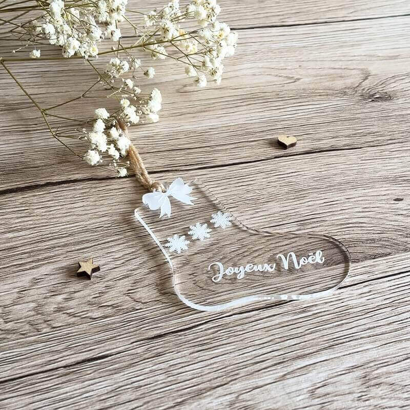 Décoration chaussette de Noël personnalisée  artisanale