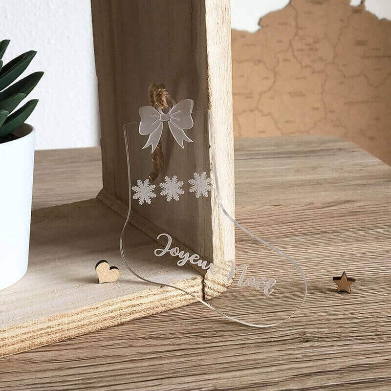 Chaussette de Noël transparente personnalisée 