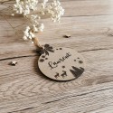 Déco pour sapin de Noël en bois personnalisé avec prénom
