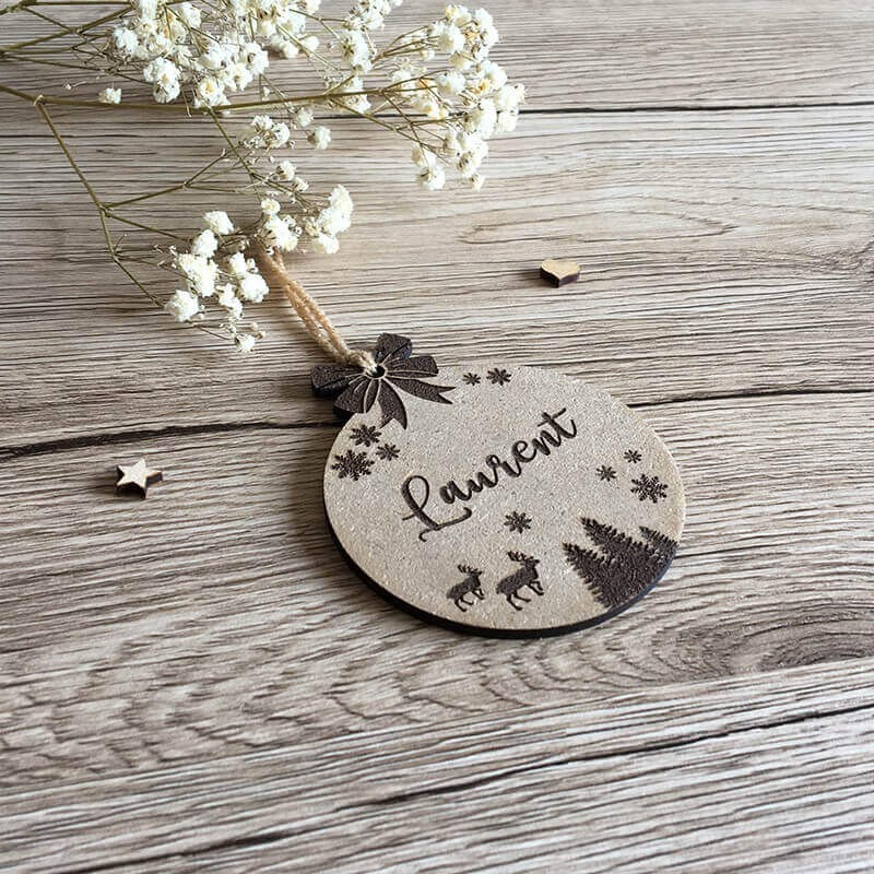 Boule pour arbre de Noël gravée