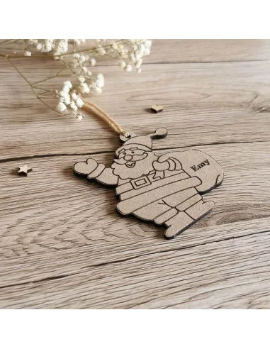 Papa Noël personnalisé en bois