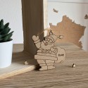 Père Noël gravé en bois pour suspendre