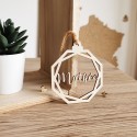 Boule de Noël originale personnalisée octogonale en bois