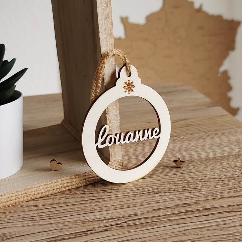 Suspension noël plafond personnalisable en bois 