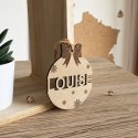 Boules de noël personnalisées prénom Louise noeud neige 
