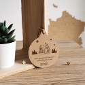 Première boule de noël en bois personnalisée Notre premier Noël chez nous