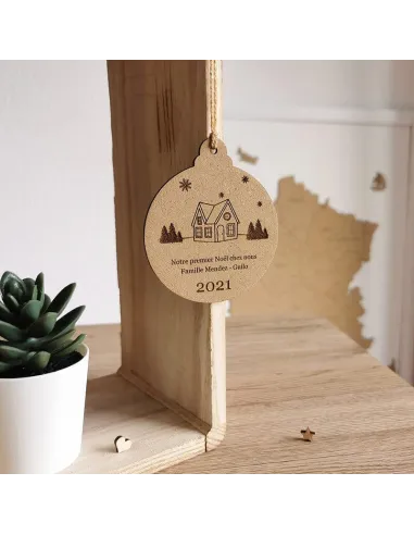 Suspension de noël en bois Notre premier Noël chez nous