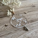 Boule de noël à personnaliser transparente avec breloque bonhomme de neige