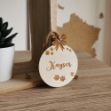 Boule de noël gravé en bois clair marqué Kayser