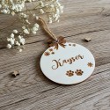Boule de Noël en bois avec marquage laser