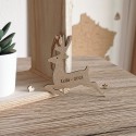 Décoration renne de Noël en bois gravé