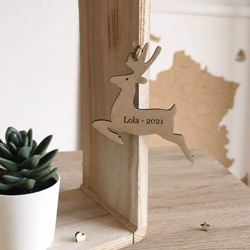 Renne de Noël en bois  à graver