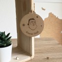 Boule personnalisée en bois pour sapin de noël