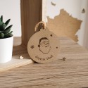 Boule de Noël père noël personnalisée en bois