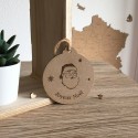 Boule de noël personnalisée en bois foncé