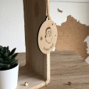 Boule de noël à personnaliser en bois avec cordon de laine