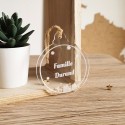 Boule de noël personnalisée famille design transparent