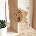 Suspension cerf en bois pour sapin de Noël à graver